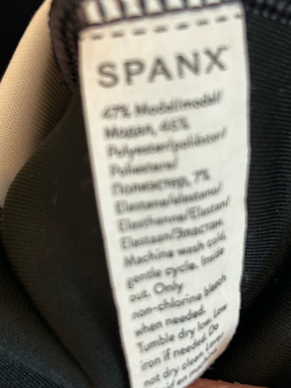 SPANX Aire Black Midi Sheath Dress with White Side Panels - Picture 5 of 5